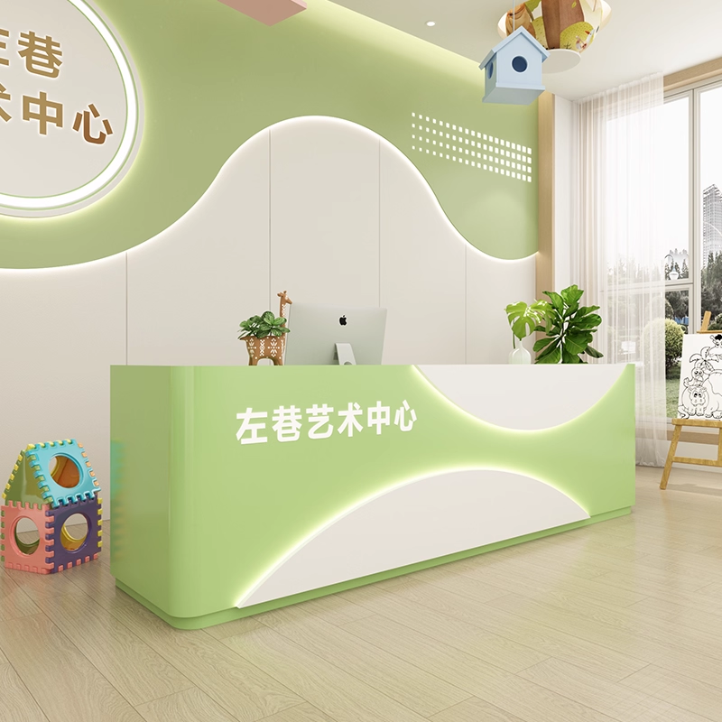 少儿舞蹈围棋社吧台创意美术前台艺术培训机构接待台书法班收银台