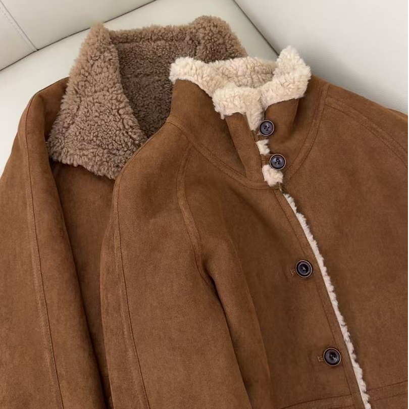 【原 歌】冬季新款撞色翻领时髦保暖外套YG1084