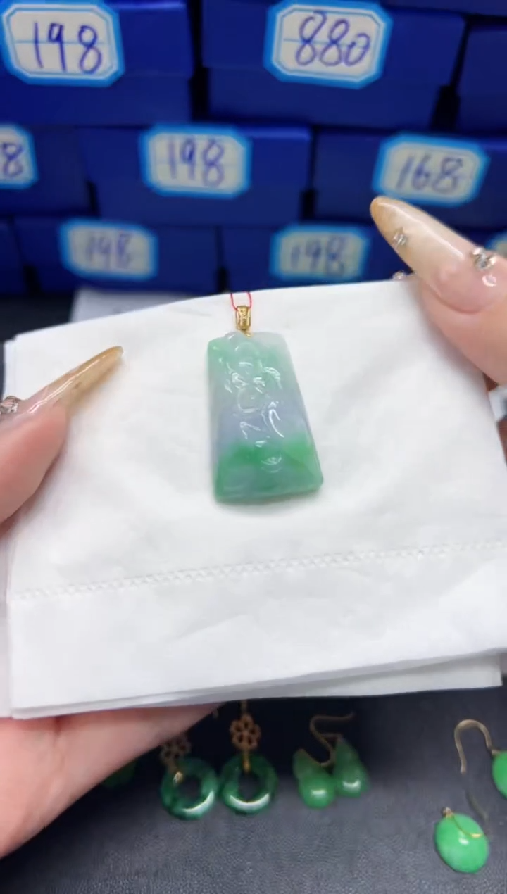 【闪购商品】翡翠颈饰18K金镶嵌Y缅料A货/支持复检/一件