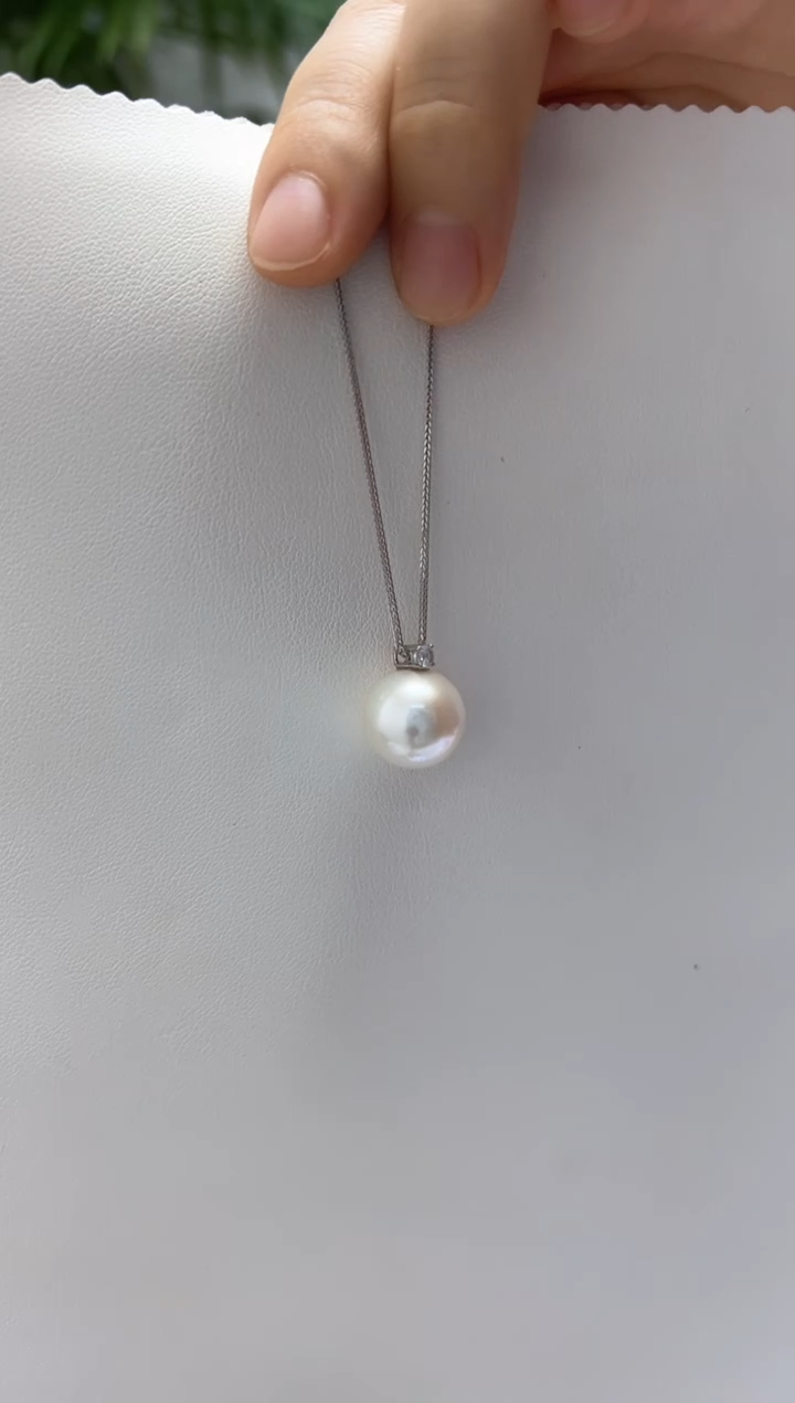 淡水珍珠银S925镶嵌吊坠(赠链)13-14王妃吊坠