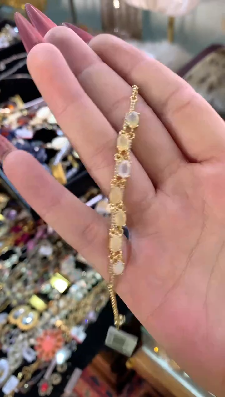 【闪购商品】欧泊手链银S925镶嵌楚楚中古珠宝甄选不退换