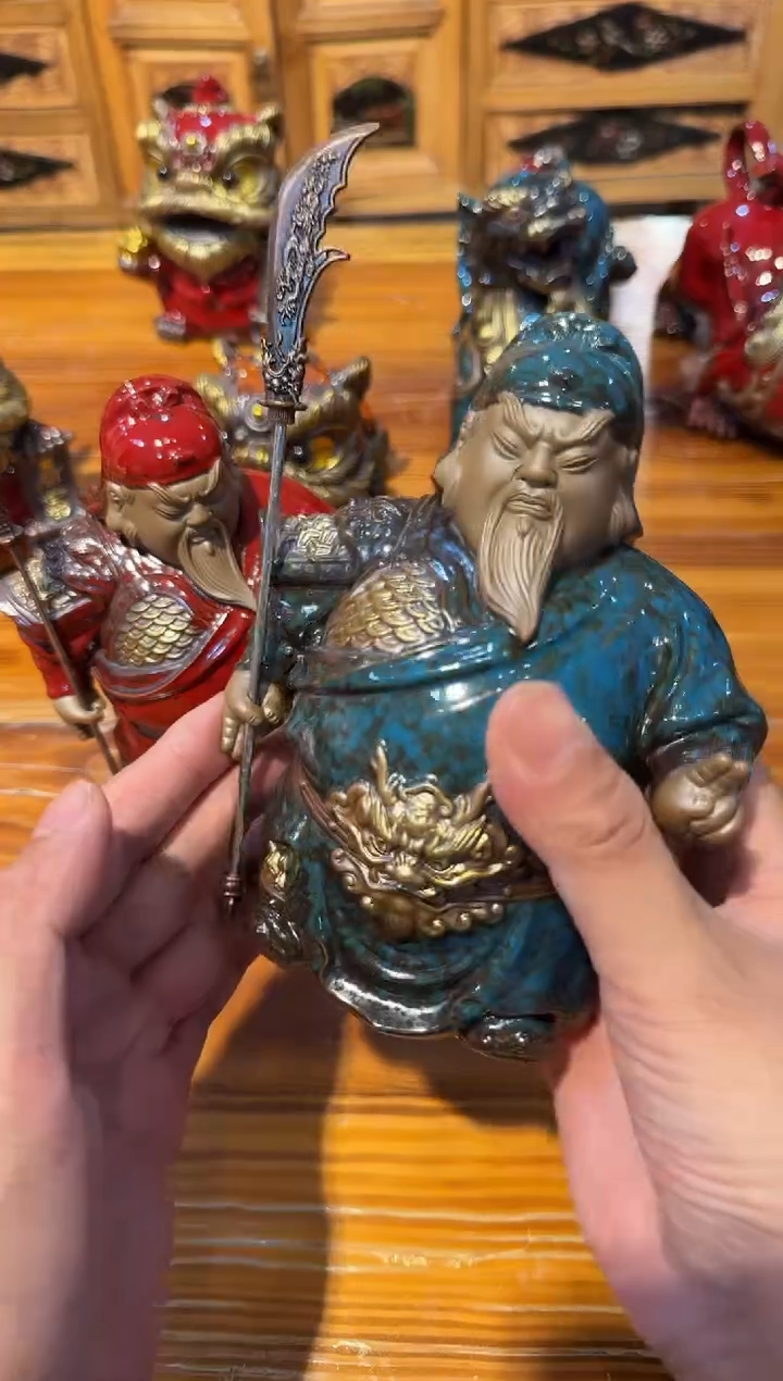 -迷你关公立刀蓝色