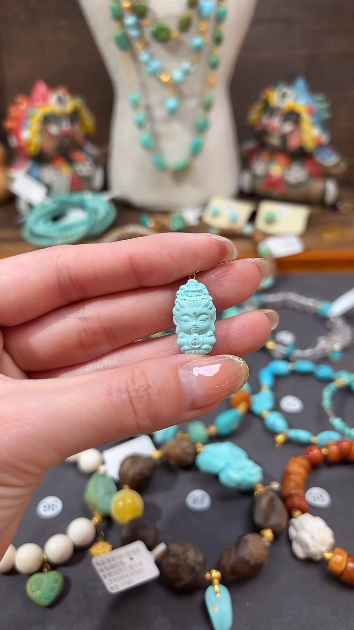 【闪购商品】绿松石提溜18K金镶嵌绿松石提溜