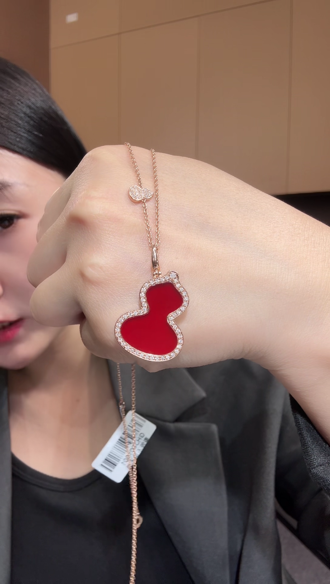 【闪购商品】钻石套链18K金镶嵌大葫芦套链