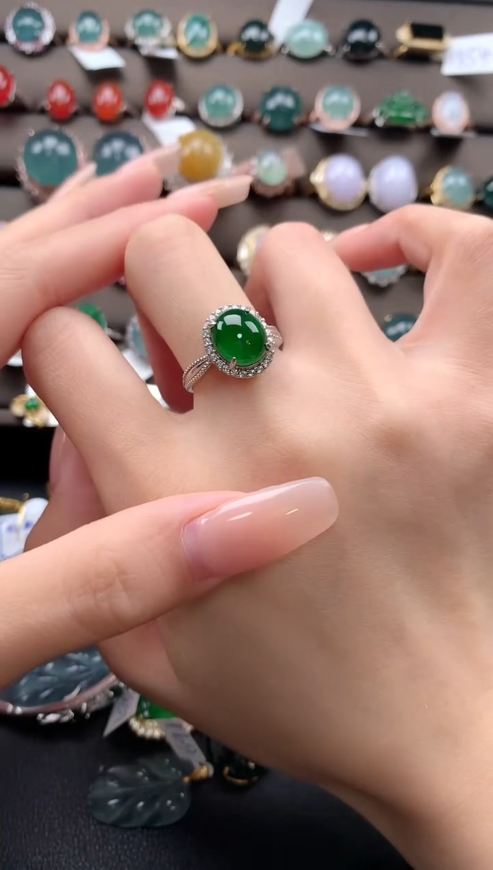 【闪购商品】翡翠戒指银S925镶嵌4324324