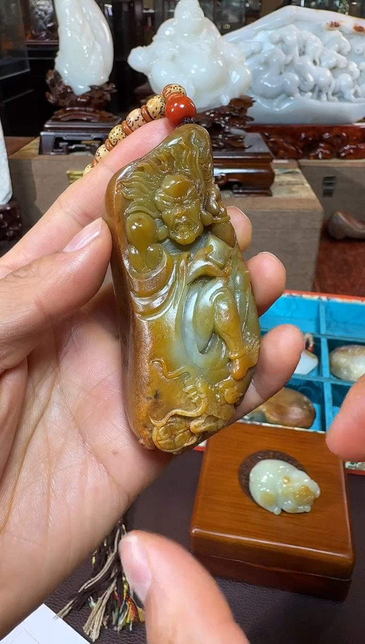 未镶嵌和田玉把件魁星手把