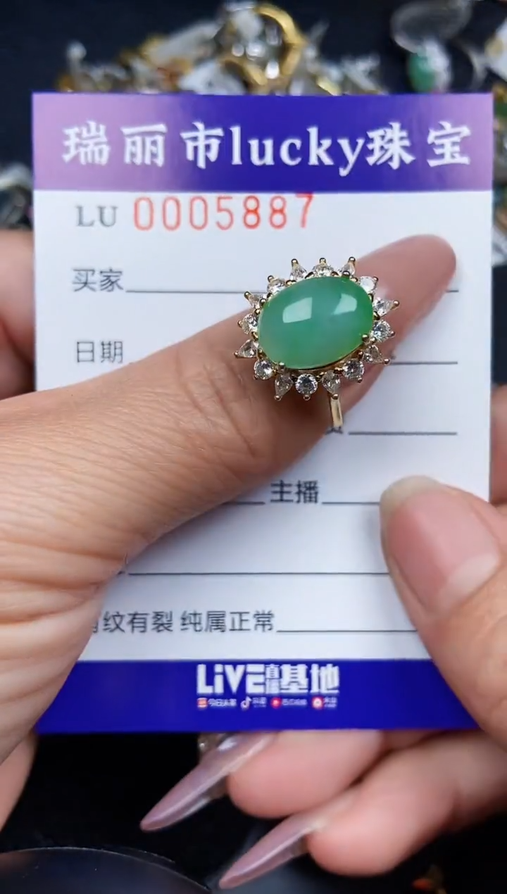 翡翠银S925镶嵌颈饰5887