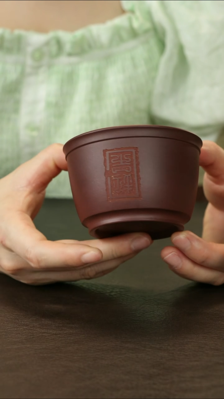 茶杯紫砂底槽清 吉祥 主人杯