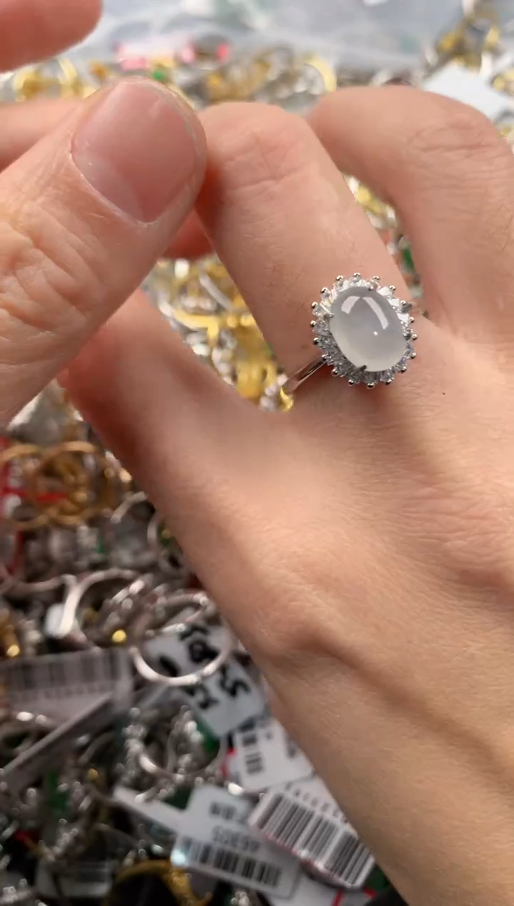 银S925镶嵌戒指翡翠777     3