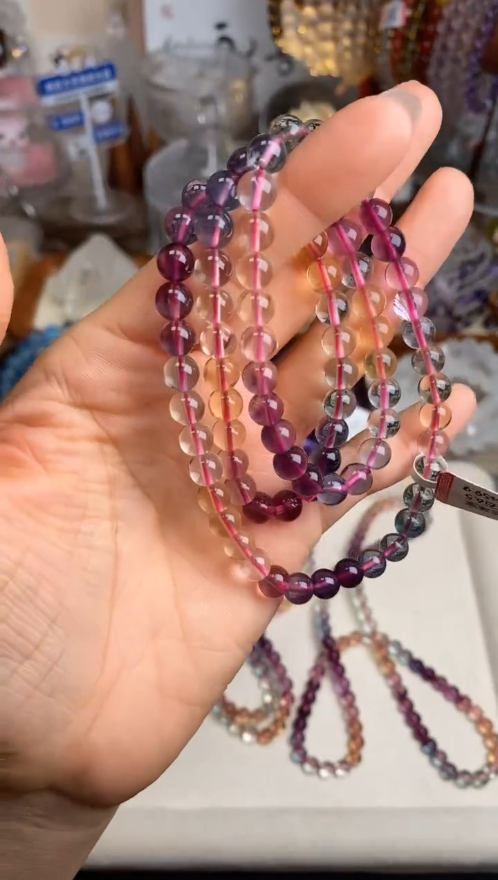 【闪购商品】萤石手串未镶嵌彩萤石三圈