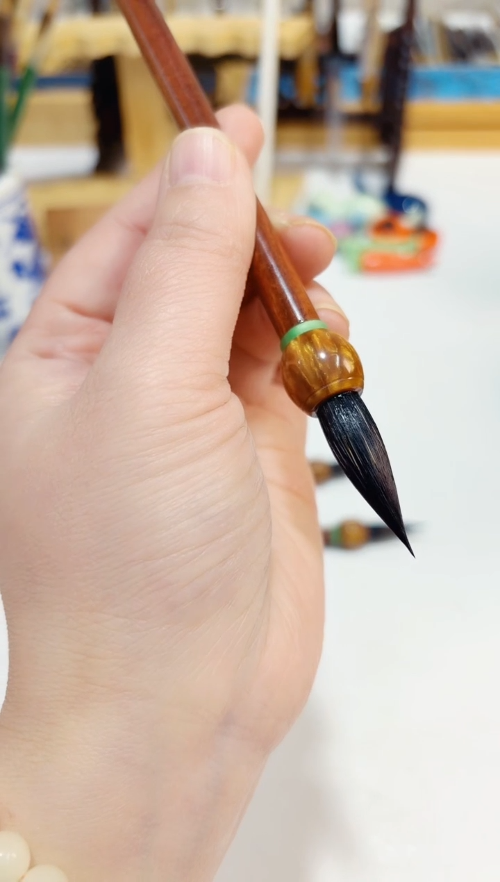 南溪 新款檀木杆玄狐紫毫1支 出锋3.0 口径0.8