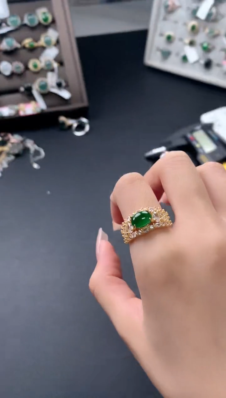 【闪购商品】翡翠戒指银S925镶嵌4324324