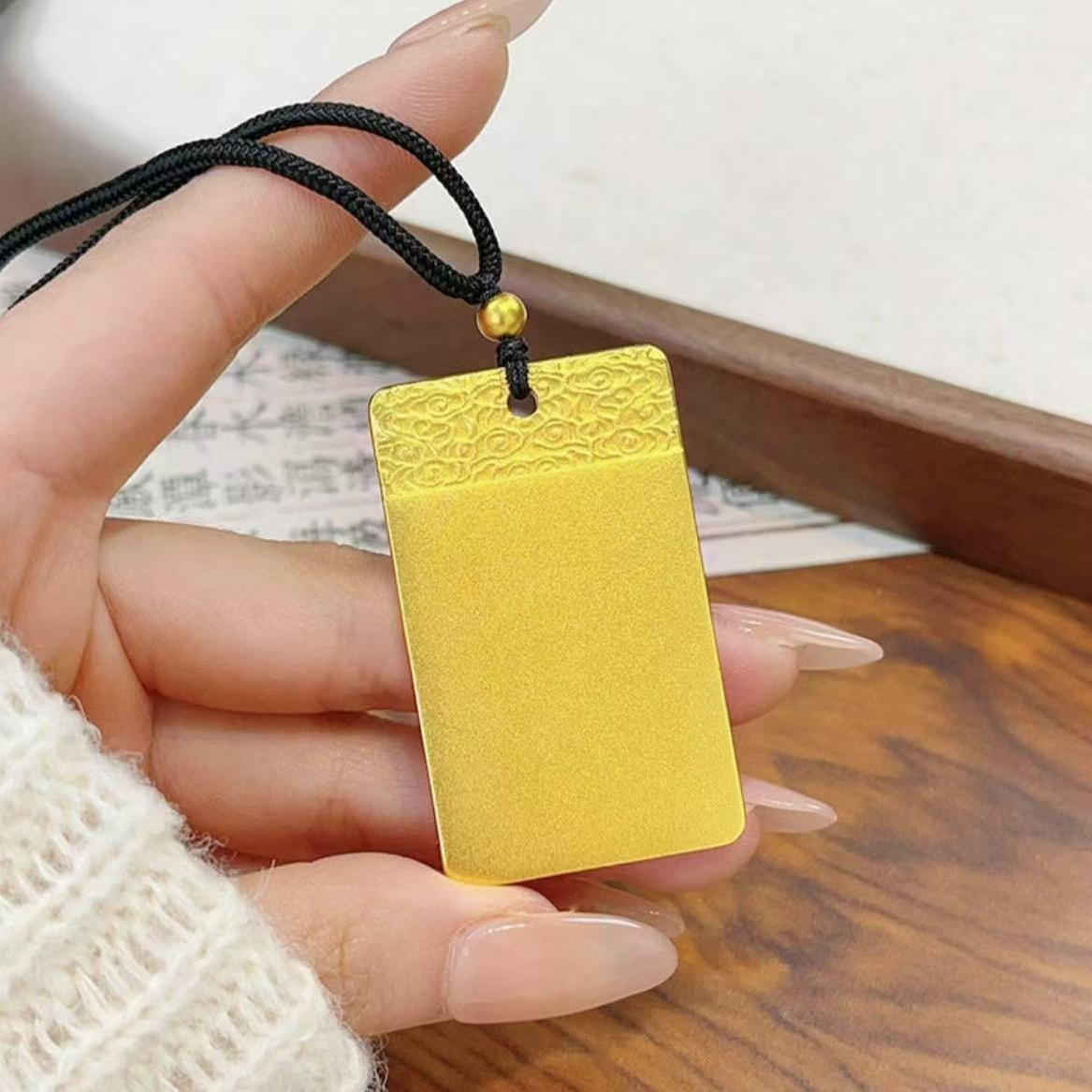 合金吊坠 复古磨砂祥云无事牌时尚大气实心不掉色