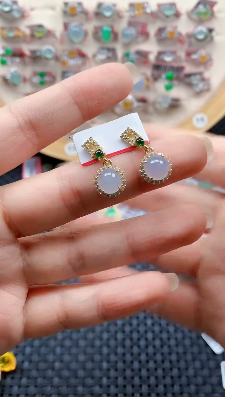 银S925镶嵌戒指翡翠天然A货缅甸翡翠