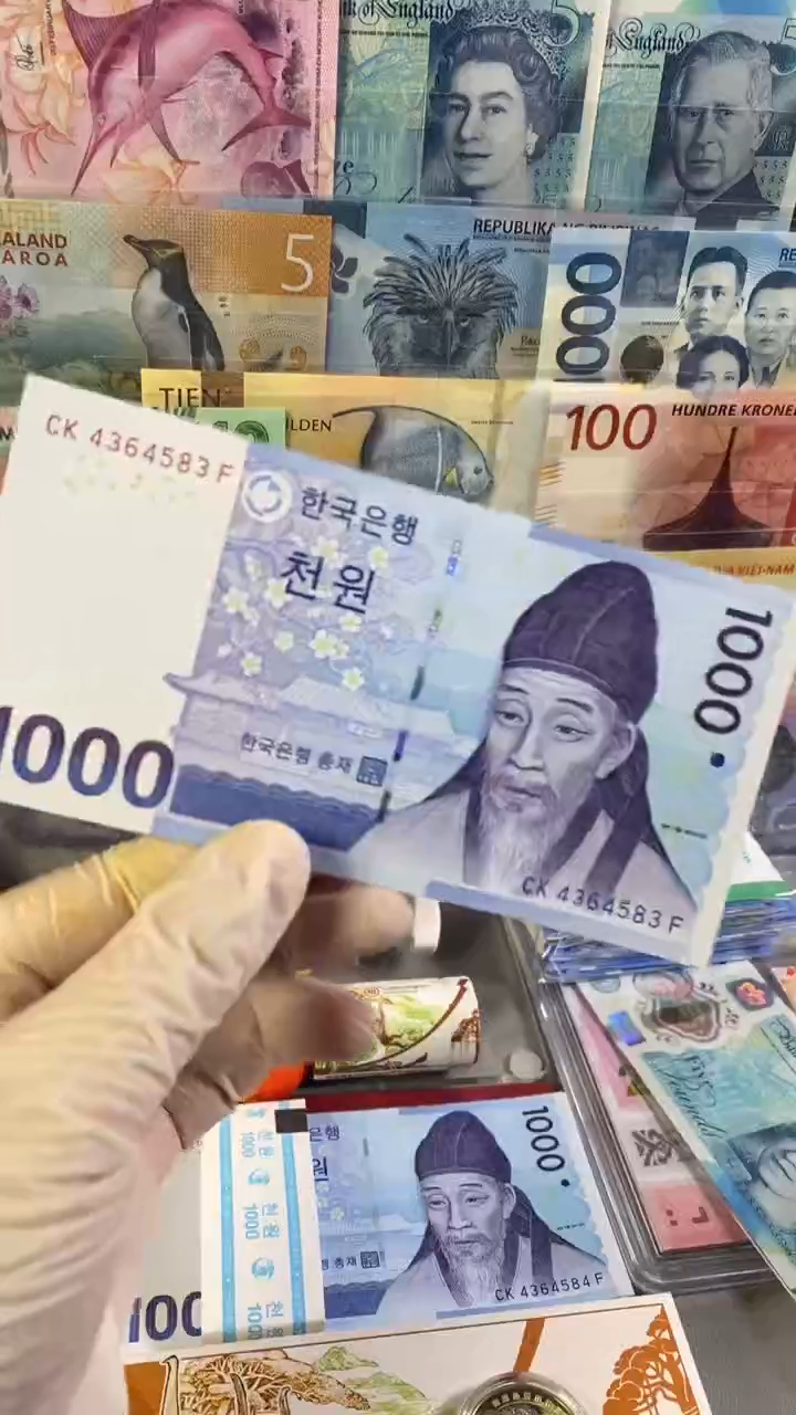 纸币韩国1000元 2007年版纸币