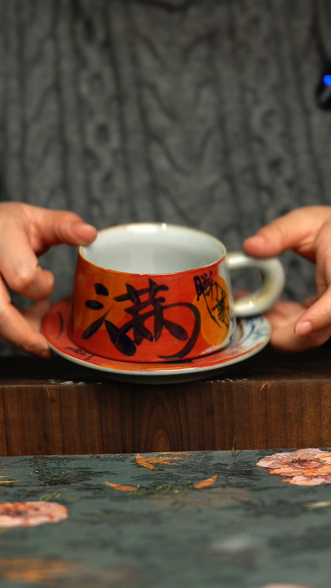 杯釉下彩手工手绘同款陶器