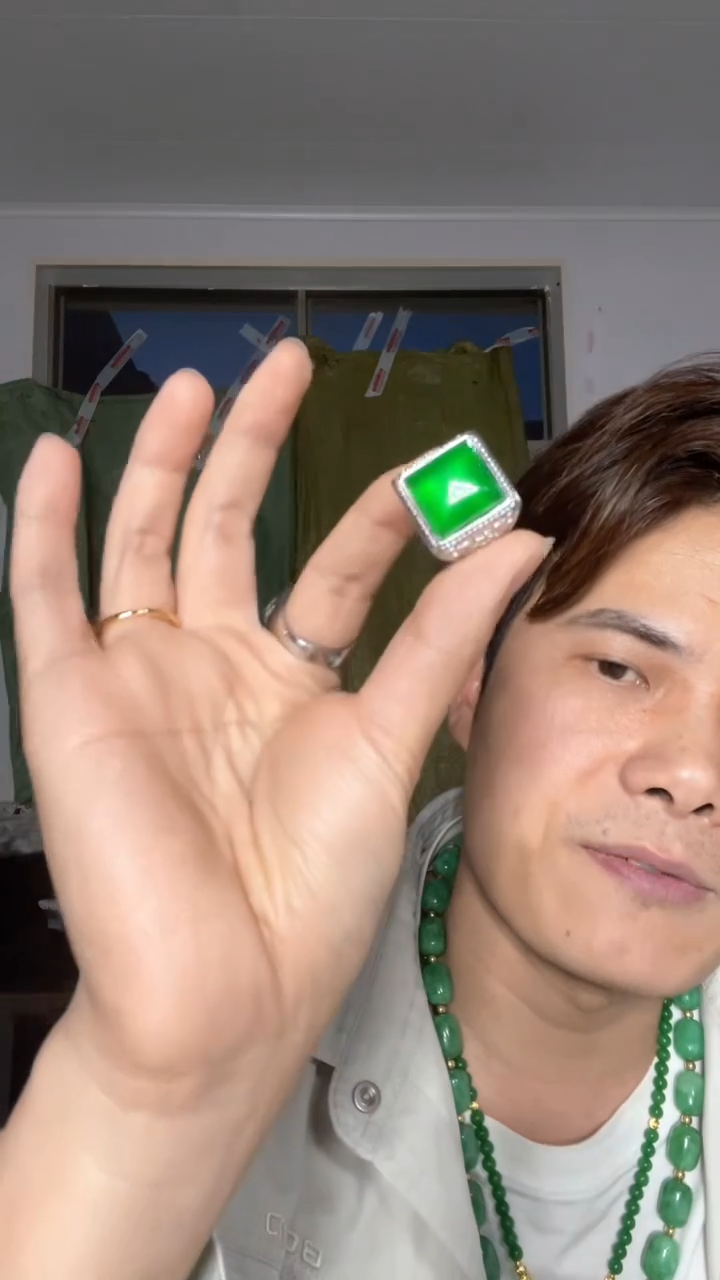 翡翠戒指未镶嵌【伍氏甄选】缅料大方戒