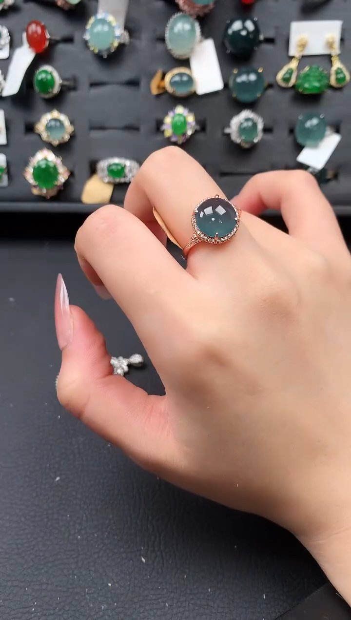 【闪购商品】翡翠戒指银S925镶嵌52141