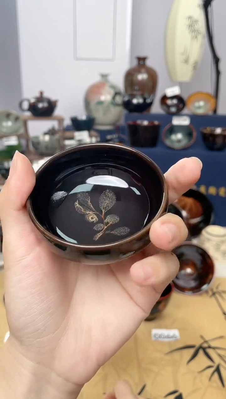 【真叶入盏普洱杯】吉州窑纯手工高温瓷特价款