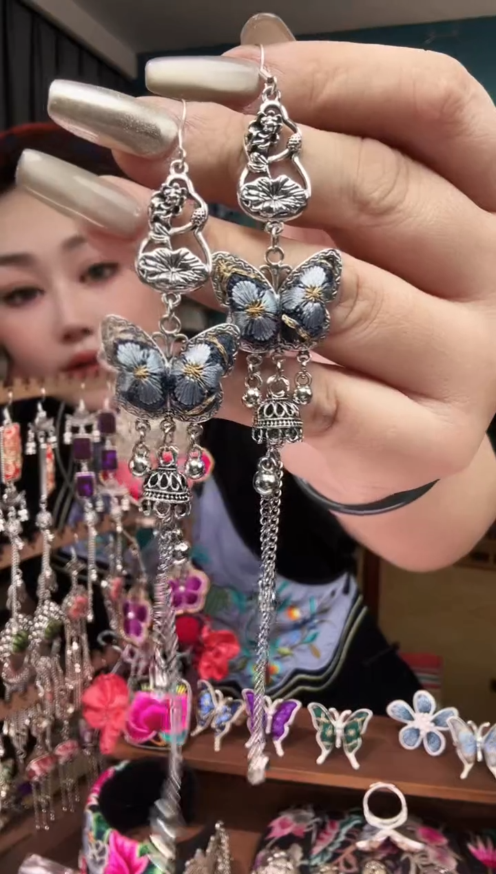 刺绣纯手工民族风刺绣耳环