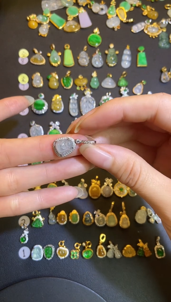 吊坠(不含链)银S925镶嵌翡翠1