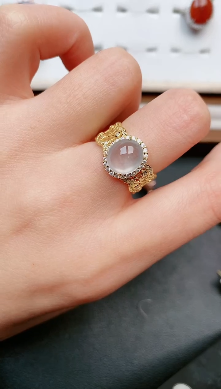 【闪购商品】翡翠戒指银S925镶嵌0000