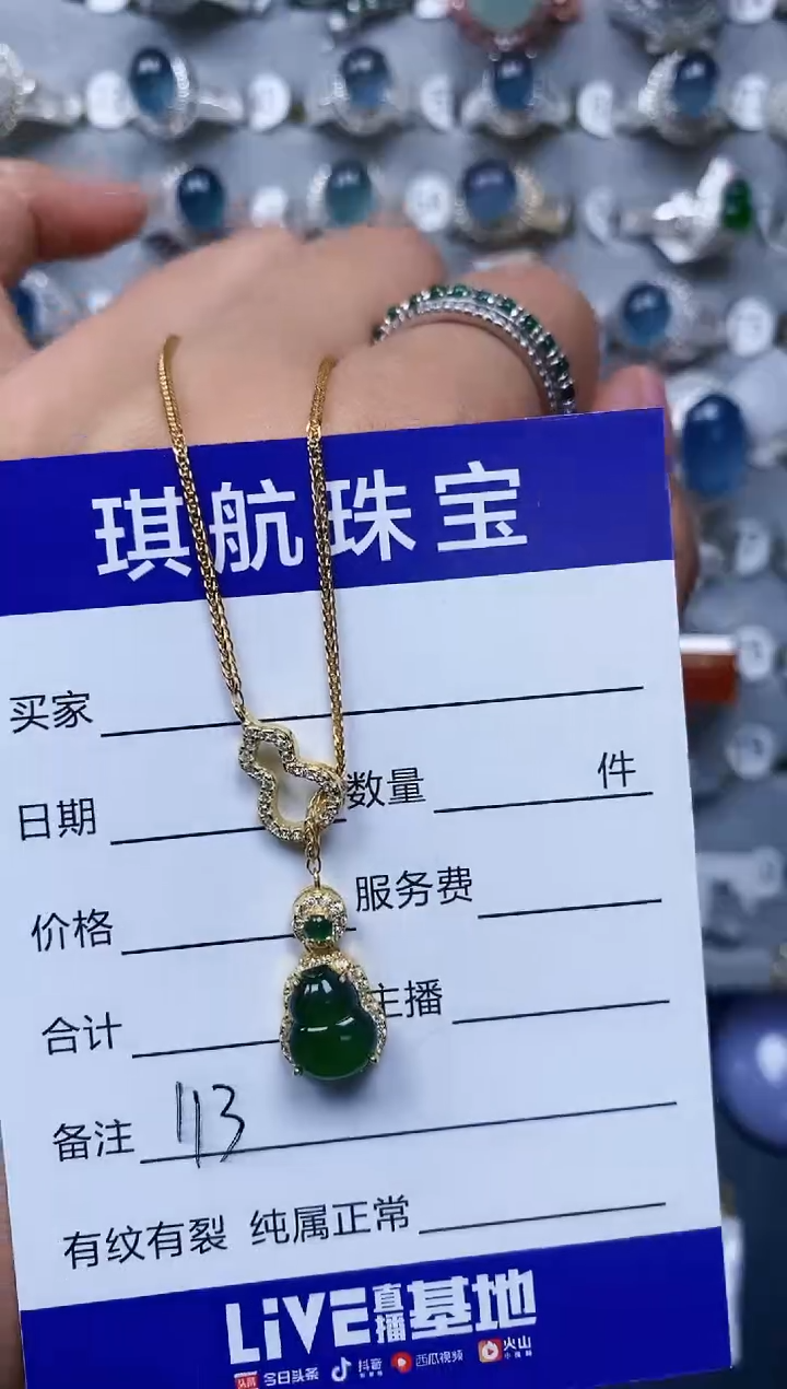 【闪购商品】翡翠颈饰银S925镶嵌0113