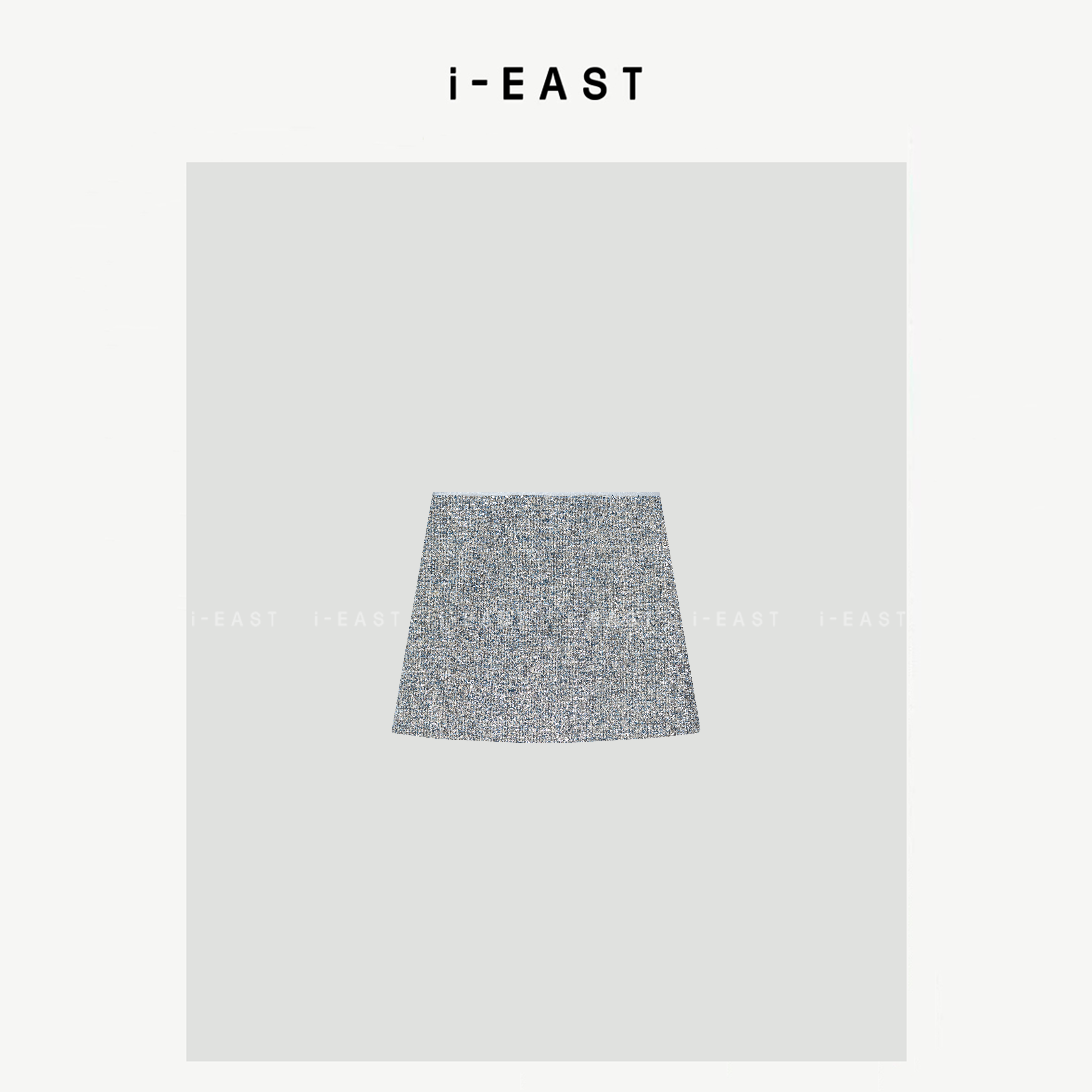 i-EAST 秀场回归~小香风亮晶晶时尚百搭短裙-5D Q14640