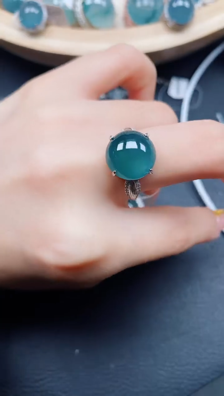 【闪购商品】翡翠戒指银S925镶嵌翡翠