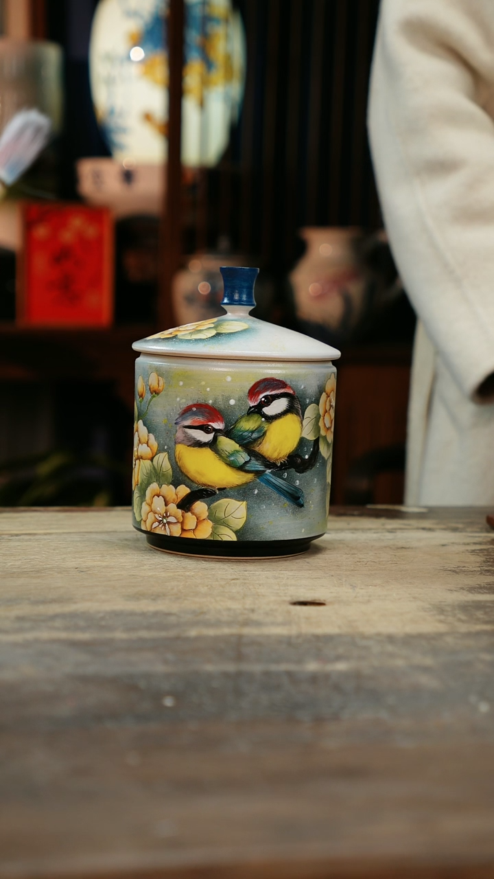 【闪购商品】瓷片景德镇纯手工釉下彩精品花瓶