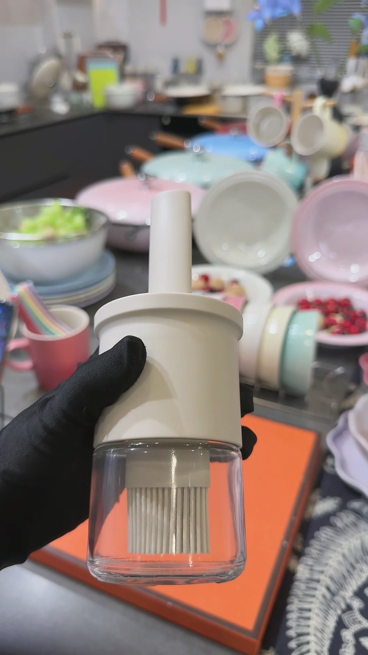 【闪购商品】瓷1个装油刷瓶300ml-奶油白