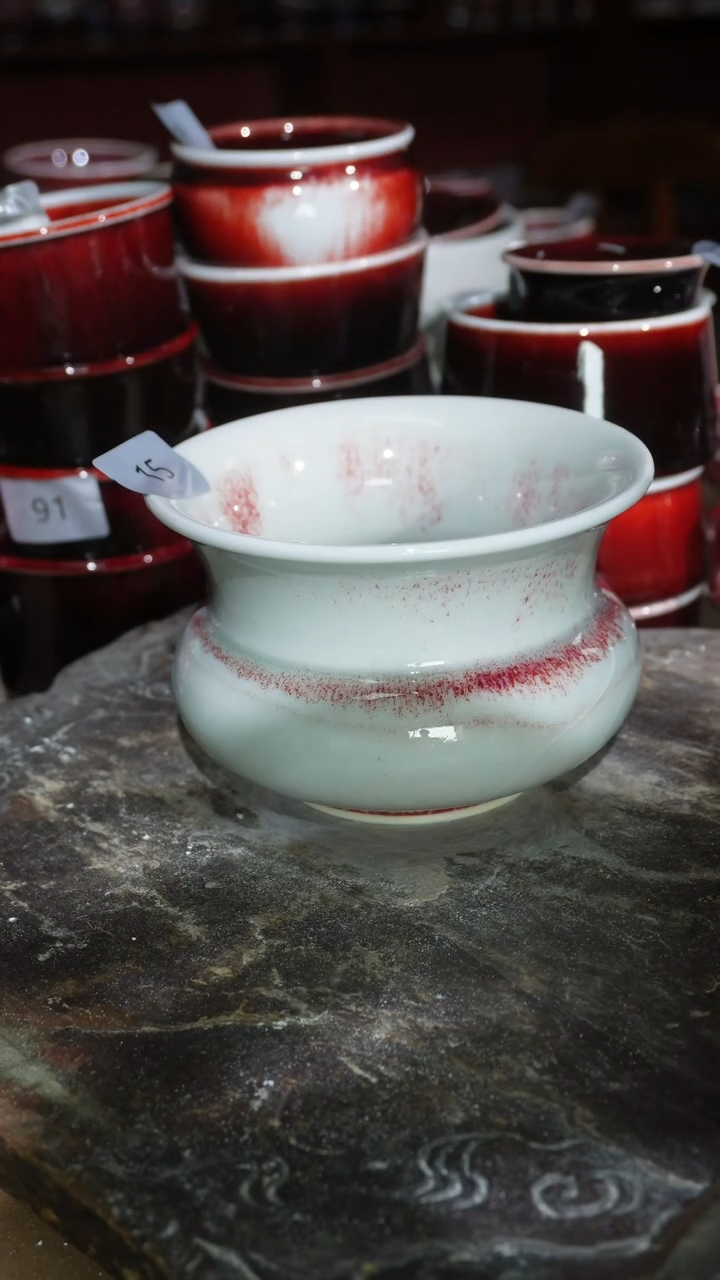 摆件陶精品窑变钧瓷茶器