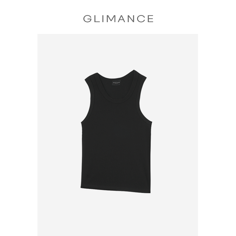  GLIMANCE（GLME）Baisc300G坑条螺纹U领高弹基础打底背心/修饰身形