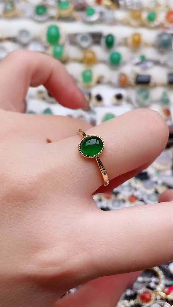 银S925镶嵌戒指翡翠119