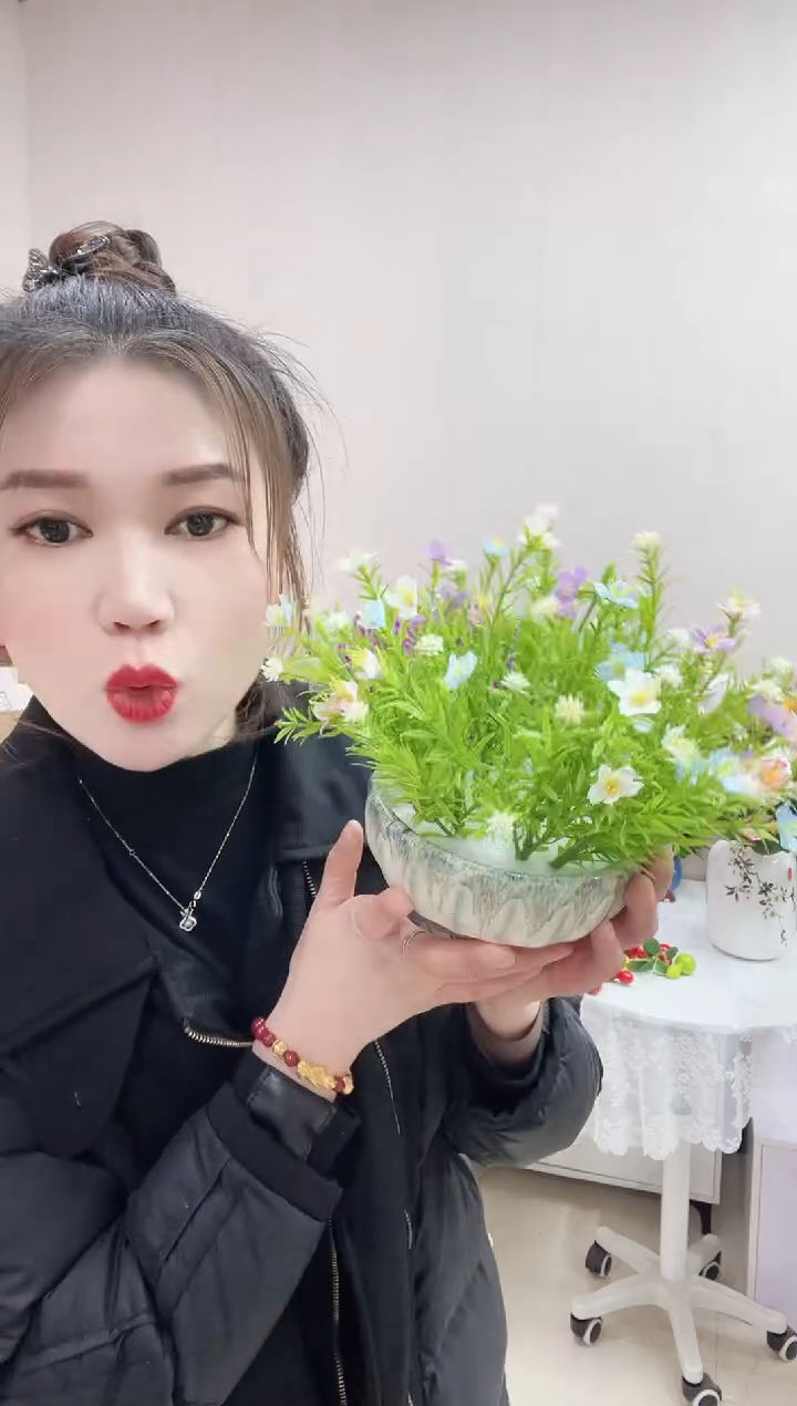 小清新小雏菊+陶瓷花盆