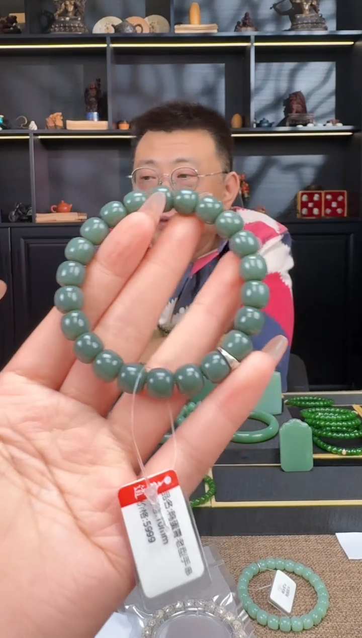 【闪购商品】和田玉1未镶嵌10mm鸭蛋青老型手串