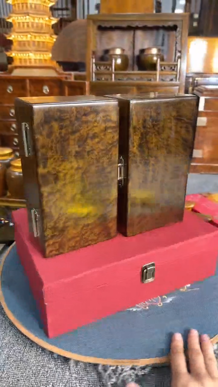 【闪购商品】乌木类成套家具阴沉首饰盒 一对 s51