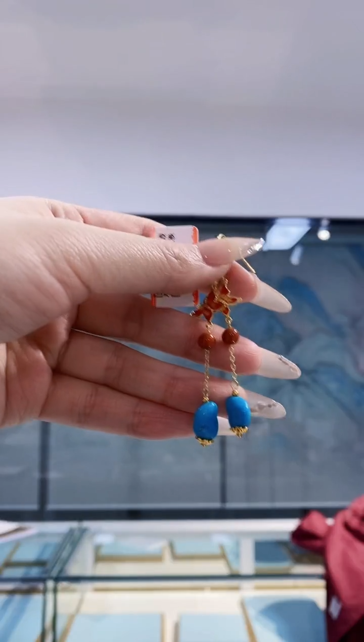 【闪购商品】南红玛瑙耳环银S925镶嵌发货一件