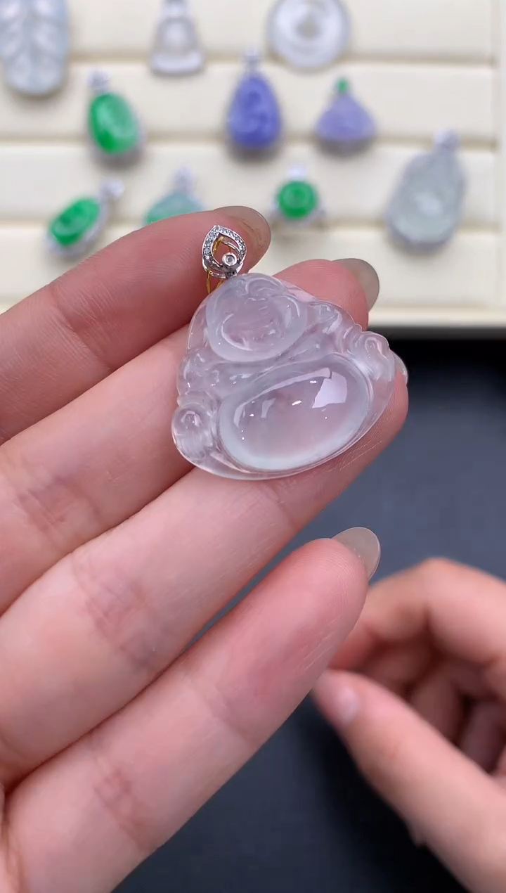 【闪购商品】翡翠颈饰18K金镶嵌Q277     