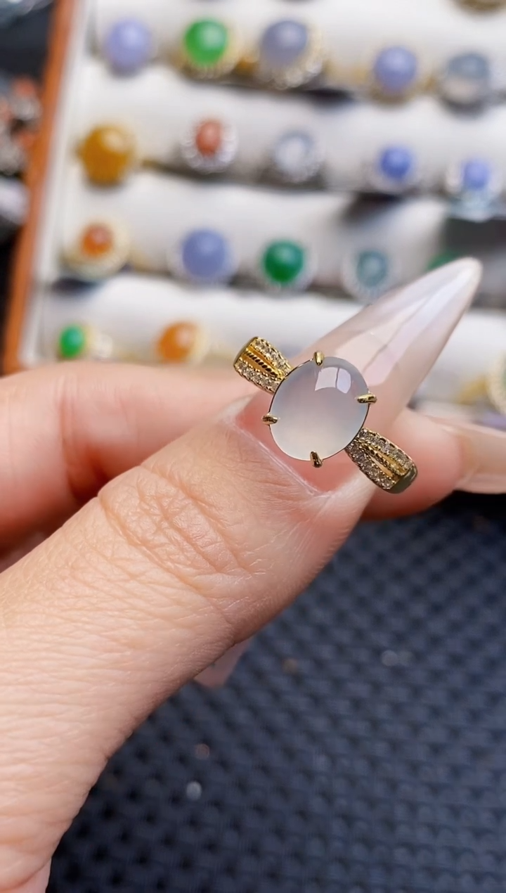 银S925镶嵌戒指翡翠1091