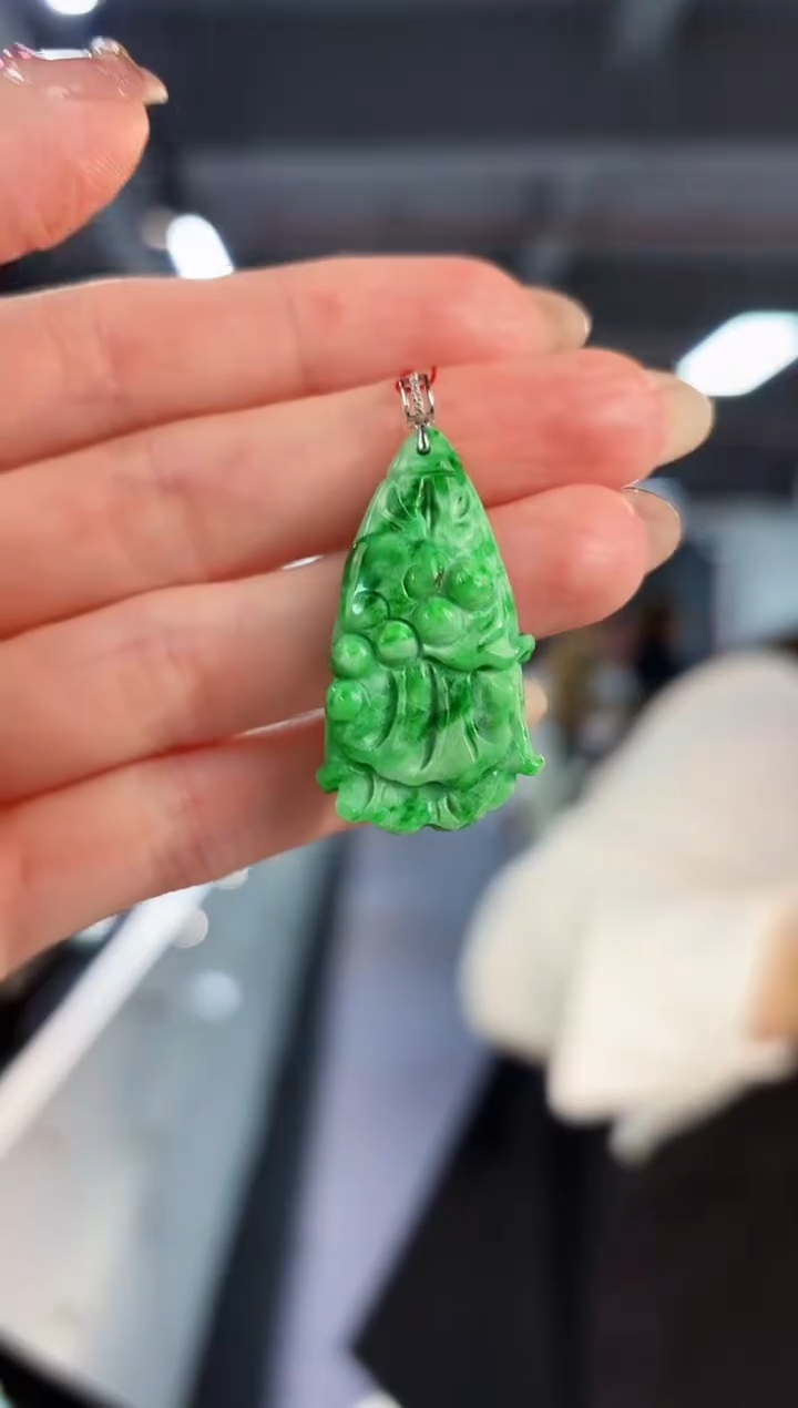 【闪购商品】翡翠颈饰18K金镶嵌缅料A货/支持复检/一件