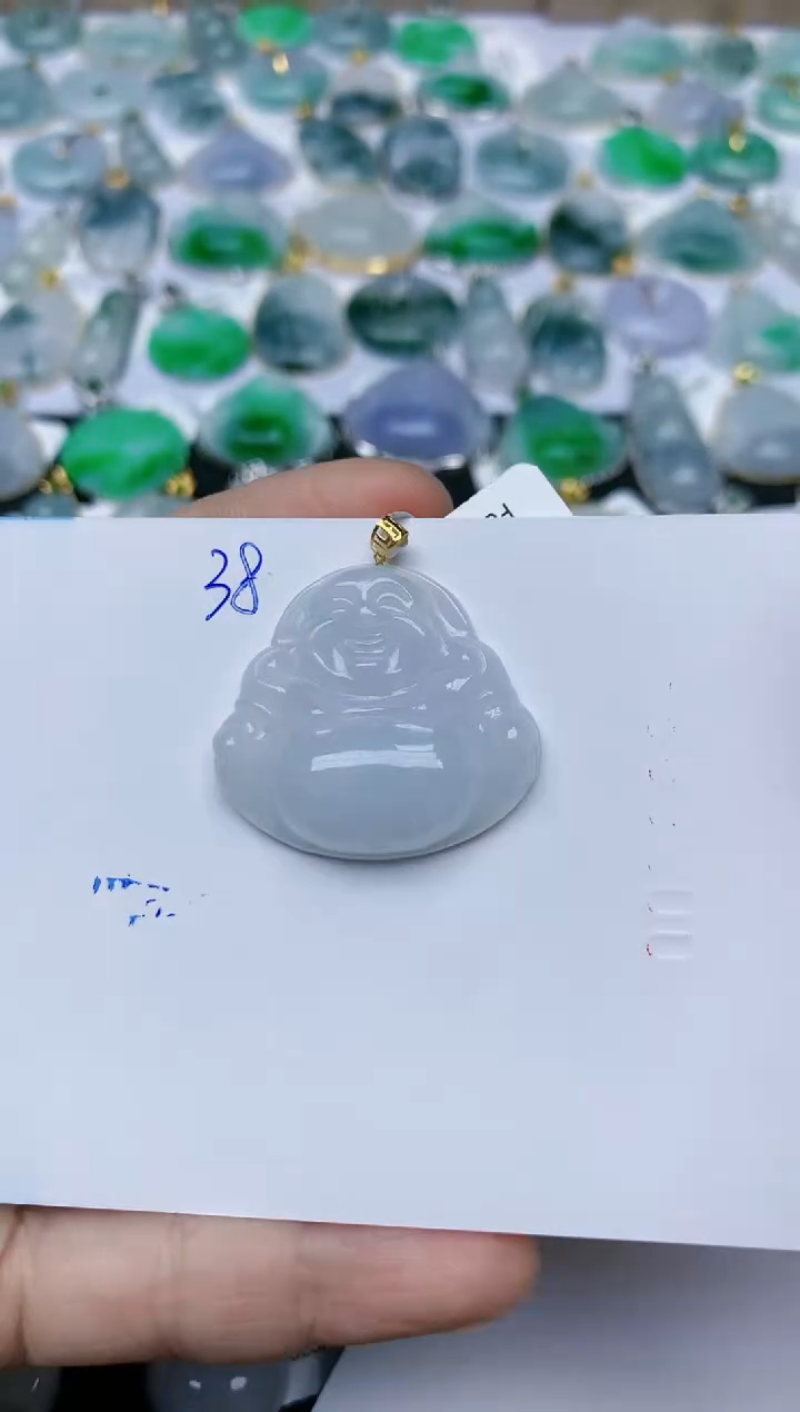 【闪购商品】翡翠颈饰18K金镶嵌天然翡翠A货    