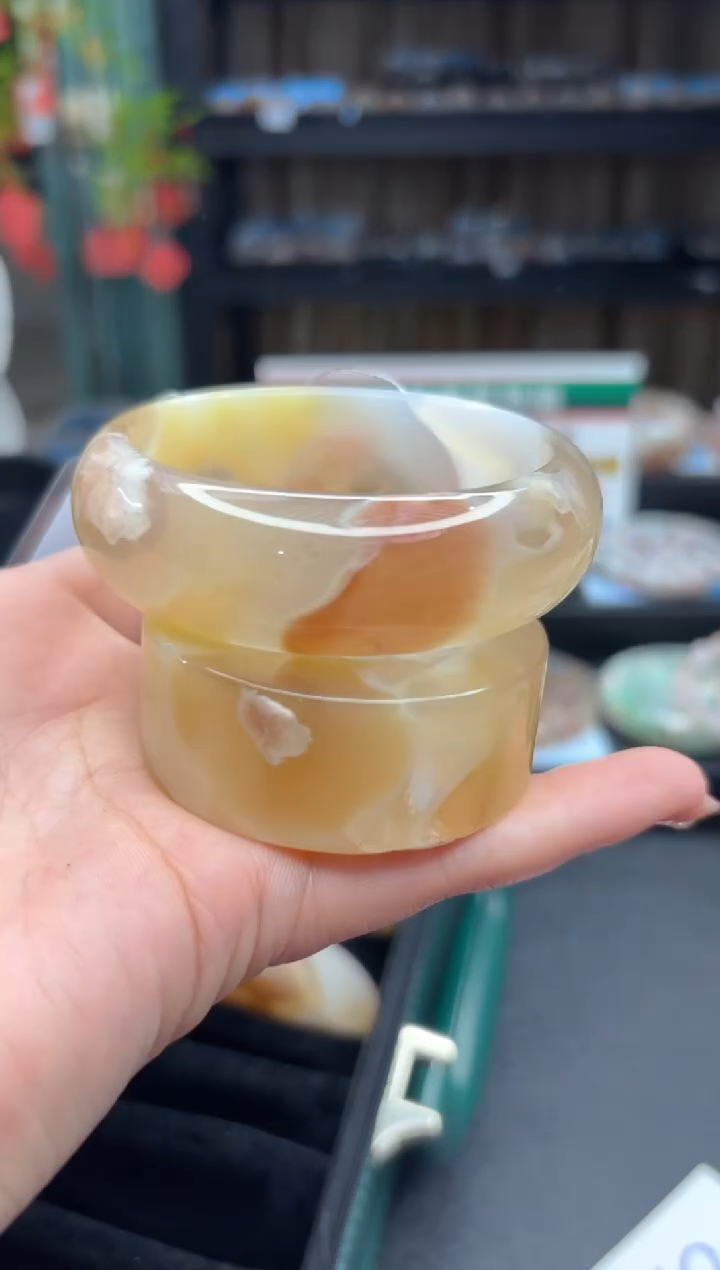 【闪购商品】石英质玉手镯未镶嵌2216（57圈赠送镯心）