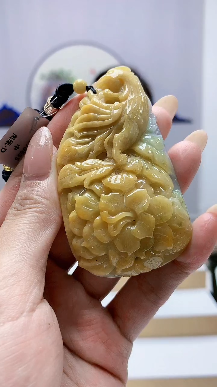 未镶嵌定制翡翠5160MM-毛货挂件117