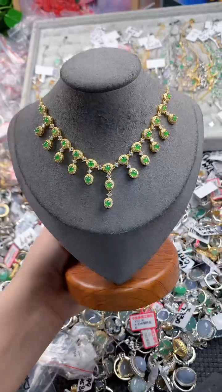 银S925镶嵌戒指翡翠10-10-10    10