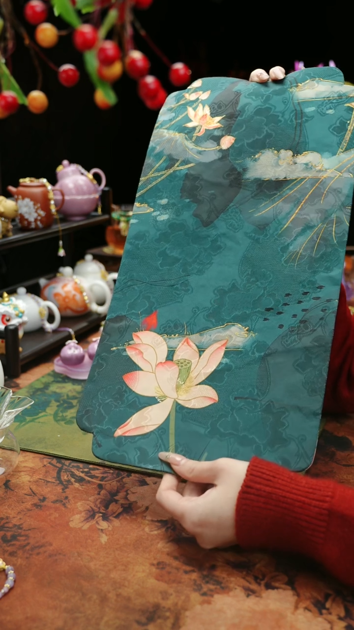 【闪购商品】40*20青莲缎面防水茶席