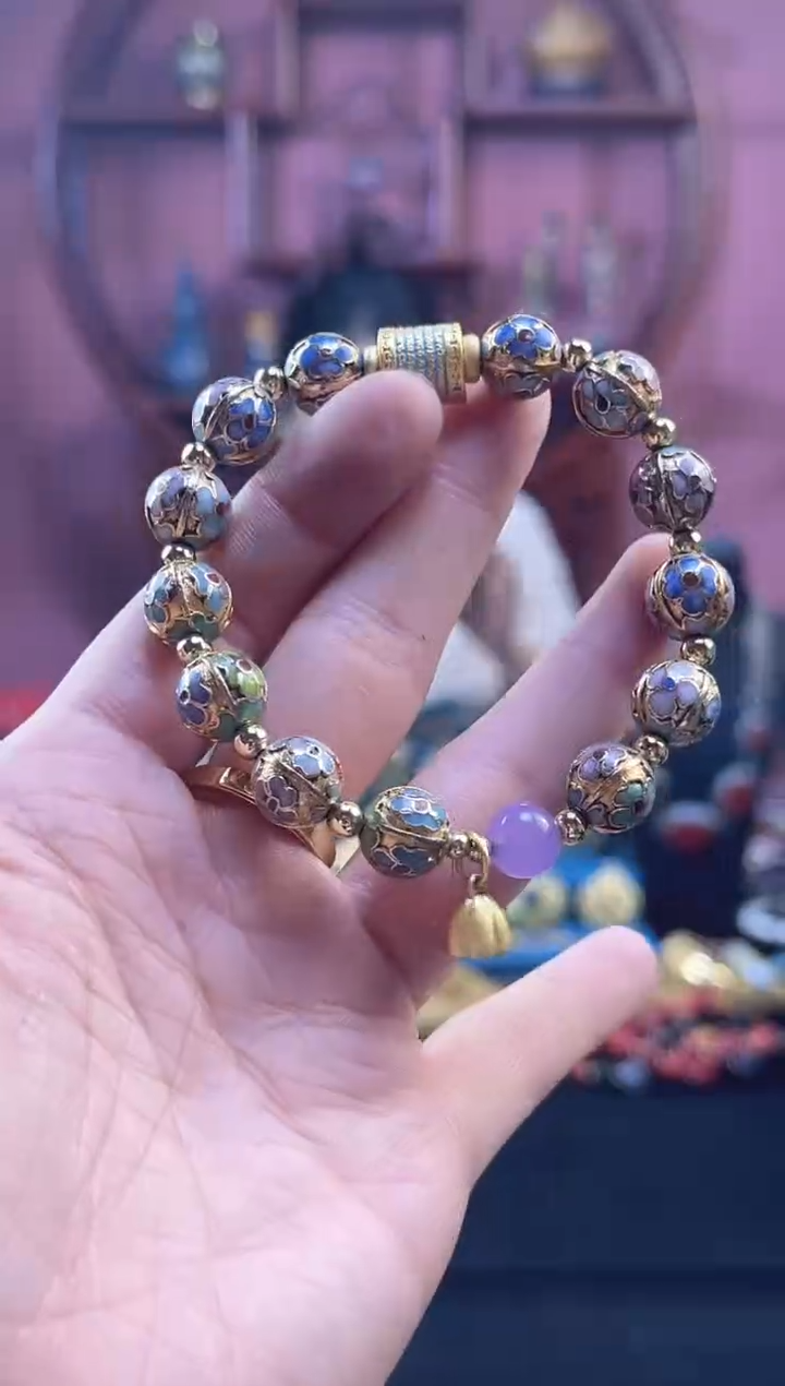 非遗景泰蓝 金地 手串 瓜棱 1.0