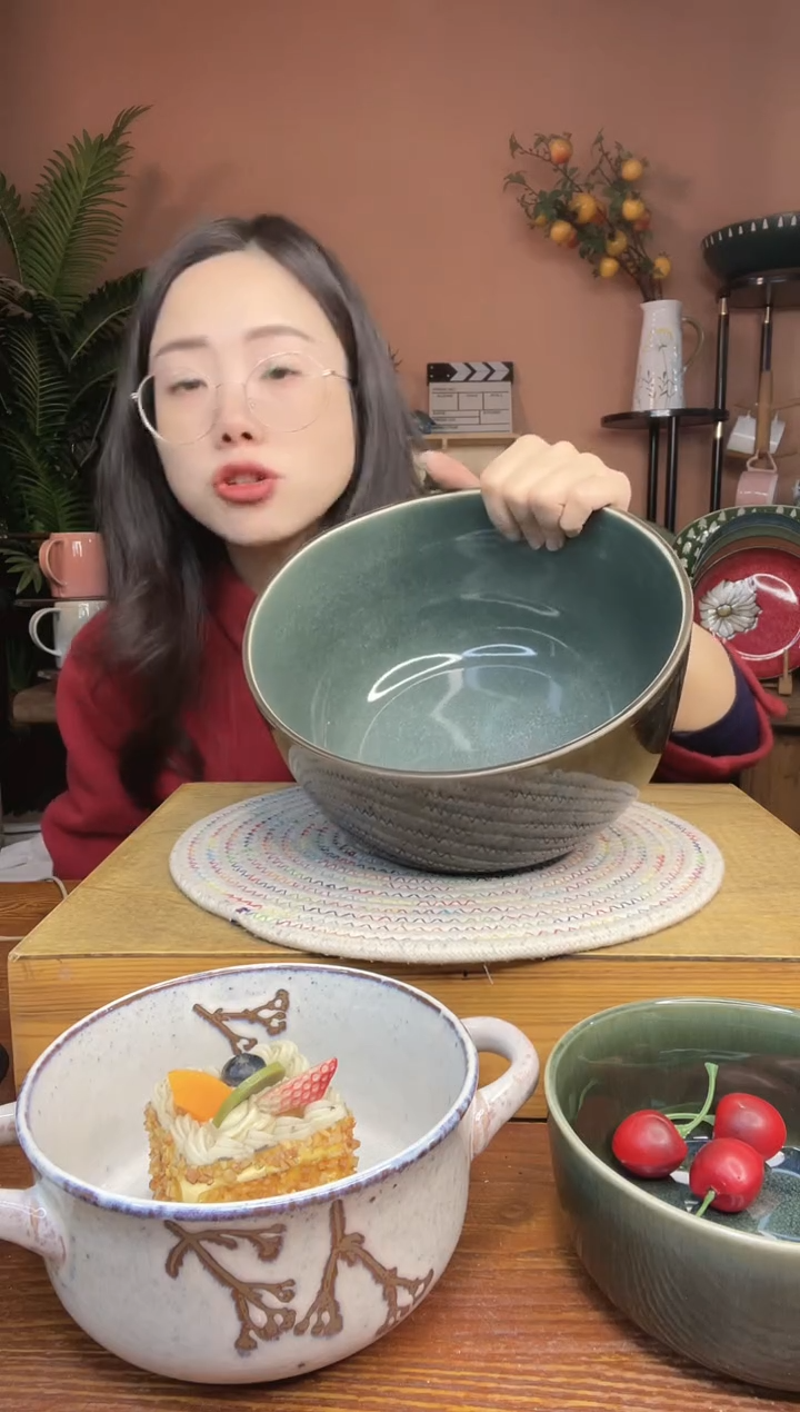 陶瓷9英寸直筒啵啵碗 微瑕疵