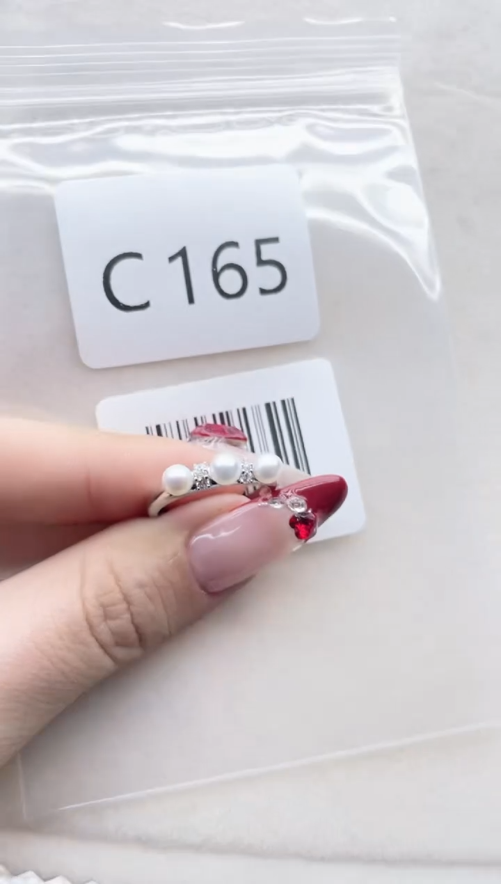 【闪购商品】淡水珍珠戒指银S925镶嵌C165