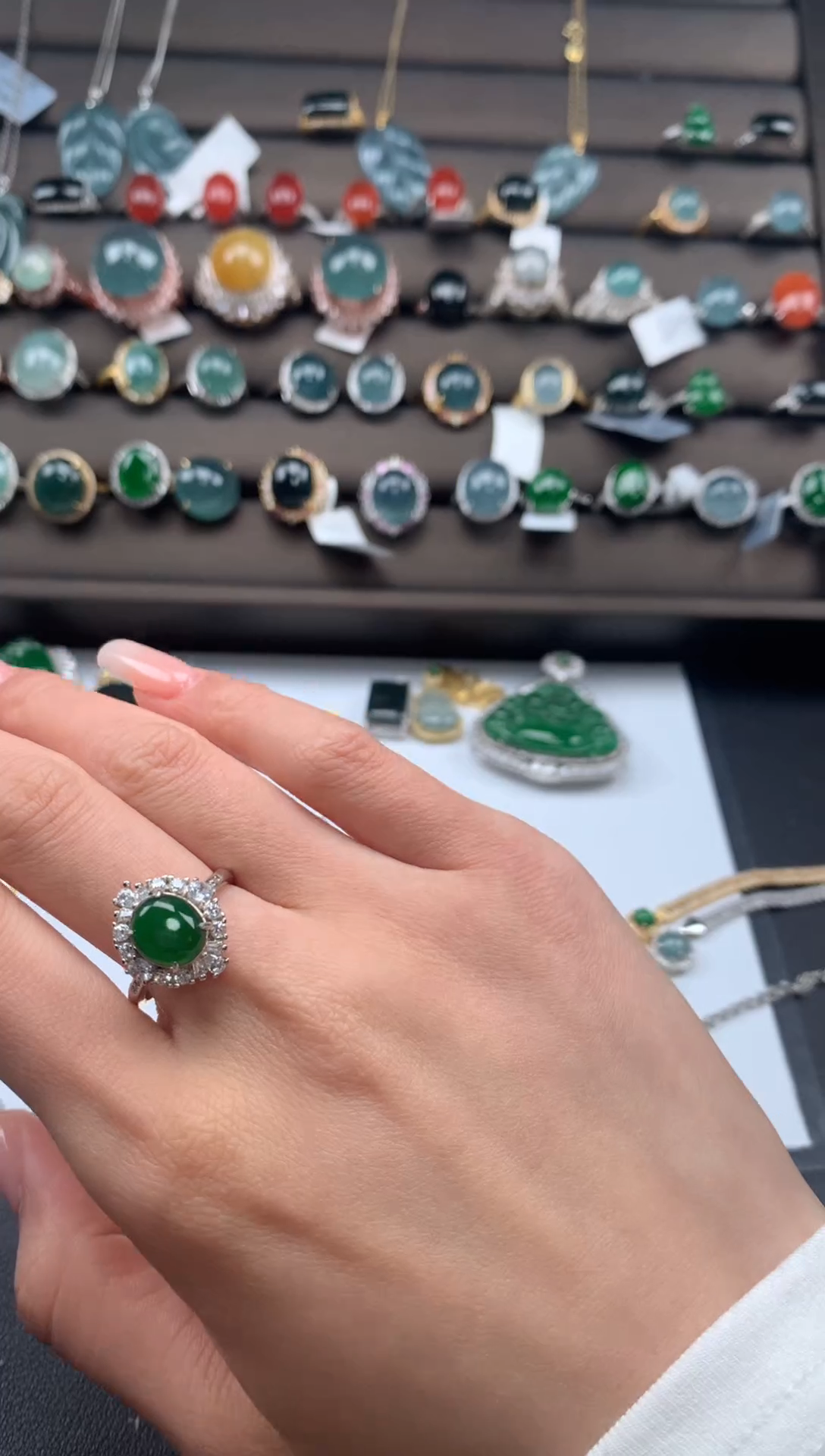 【闪购商品】翡翠戒指银S925镶嵌3213213213